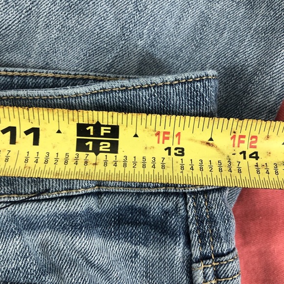 Morgan Jeans Delia's Junior Size 3L Blue Denim Boot cut  27 x 33 Distressed - Picture 7 of 9